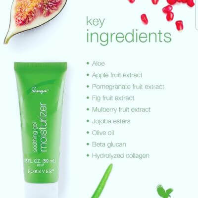 ترکیبات اسموثینگ ژل فوراور، مرطوب کننده و تسکین دهنده